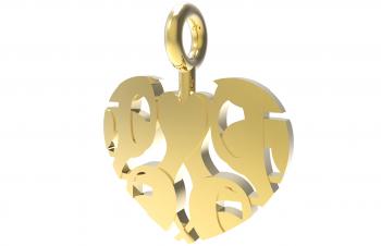 Abstract Heart Pendant